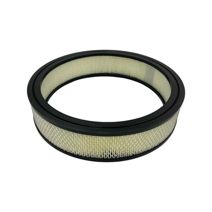 14" x 3" Round Air Cleaner Full Finned Black Cast Aluminium 5-1/8" Neck w Flat Base