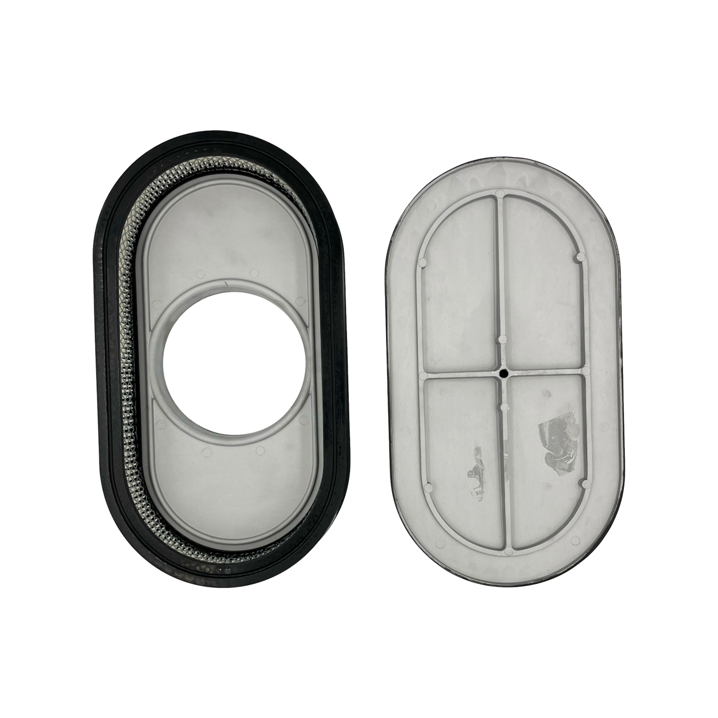 15" Oval Air Cleaner Full Finned Black Cast Aluminium 5-1/8" Neck High Flow Filter