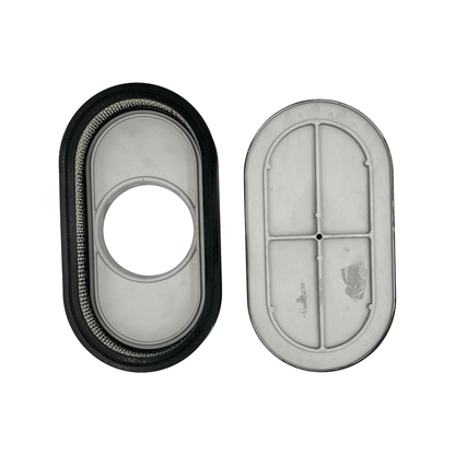 15" Oval Air Cleaner Full Finned Black Cast Aluminium 5-1/8" Neck High Flow Filter