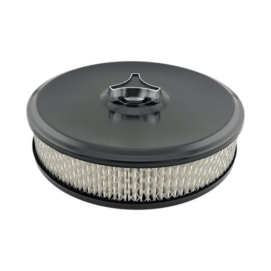 Air Cleaner Black  9" X 2" with El Toro Wingnut - 5-1/8" Neck suits Holley & Edelbrock