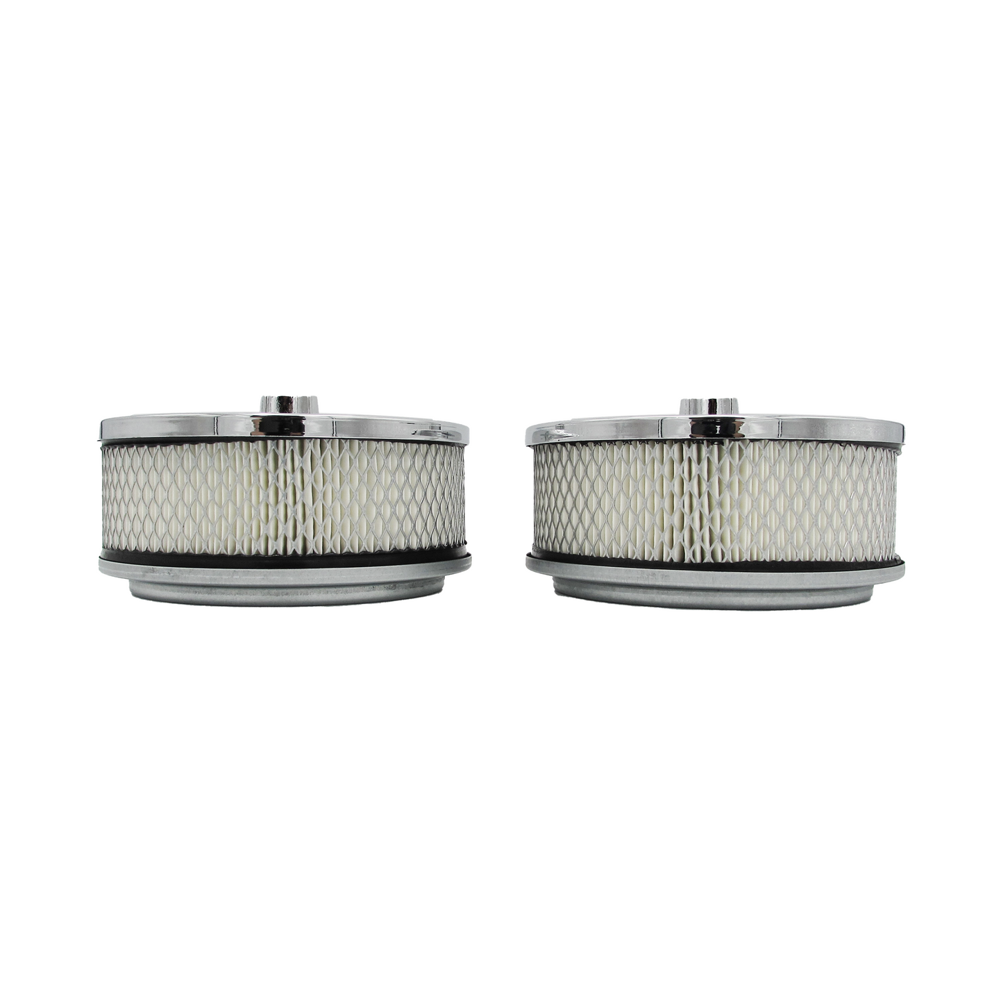 Twin 6-1/2" Chrome Air Cleaners with 5-1/8" Holley / Edelbrock Neck