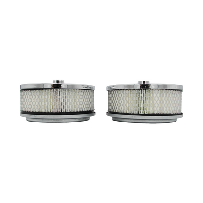 Twin 6-1/2" Chrome Air Cleaners with 5-1/8" Holley / Edelbrock Neck