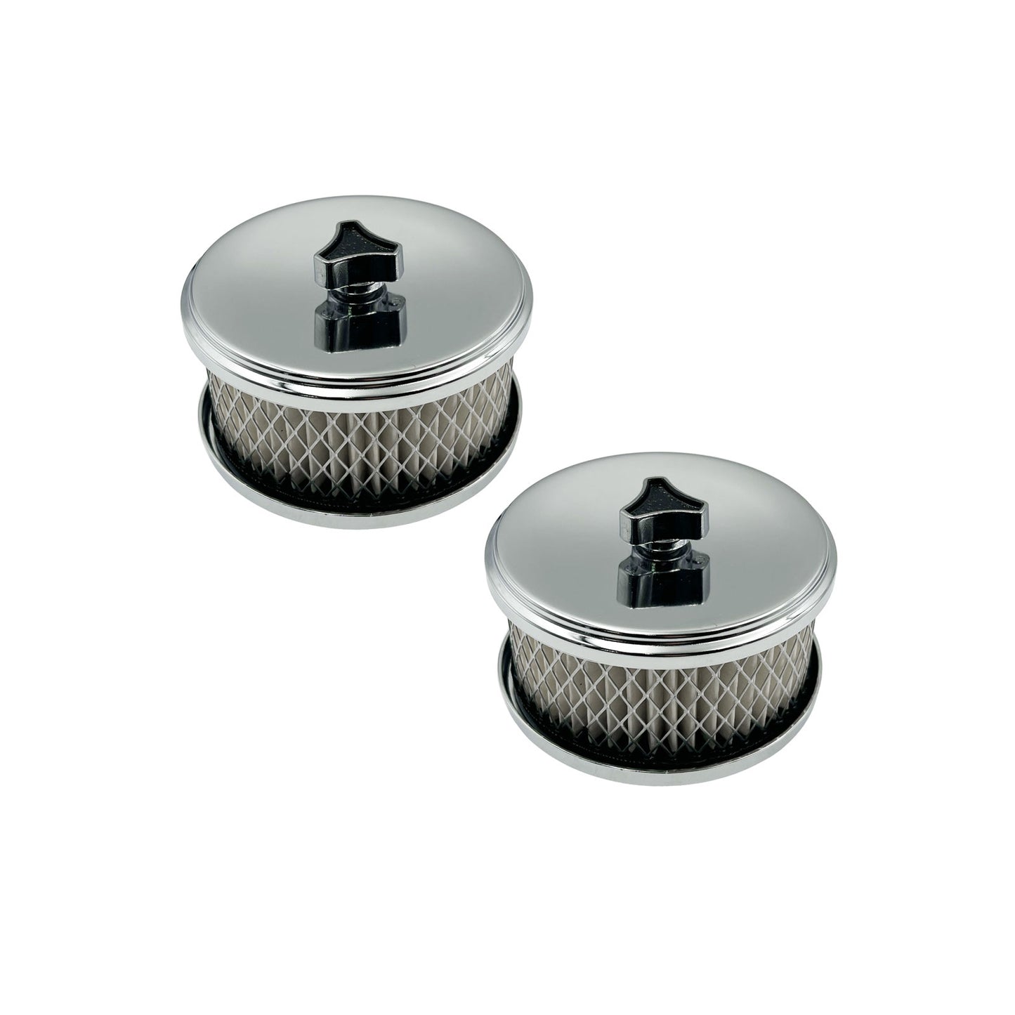 Twin 4" x 2" Chrome Air Cleaners Stromberg Carb 2-5/16" 2-5/8" Neck