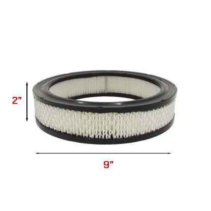 Air Cleaner Chrome 9" X 2" with 5-1/8" Neck + EXTRA Replacement Air Filter