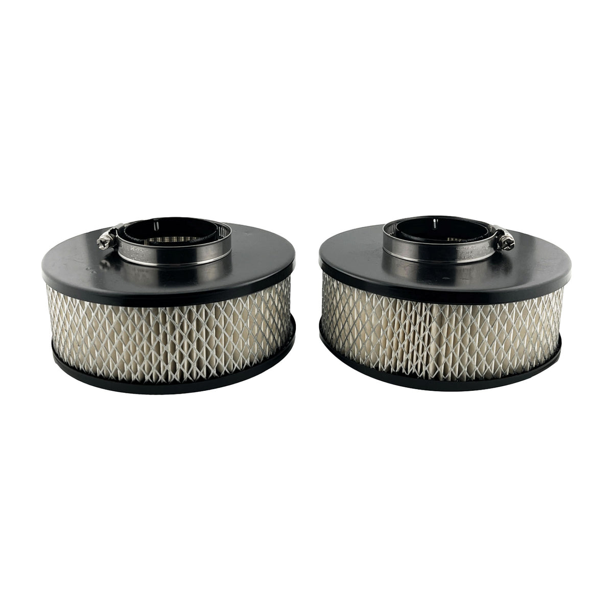 GASO Twin 6-3/8" x 2" Inch Black Air Cleaner Set with 2-5/16" Neck Stromberg Carburettor Holden 6