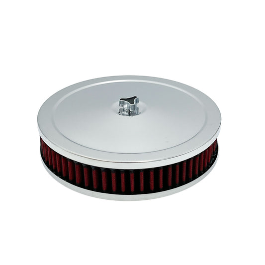 9″ x 2" Satin Chrome Air Cleaner with Washable Cotton Gauze Filter Element