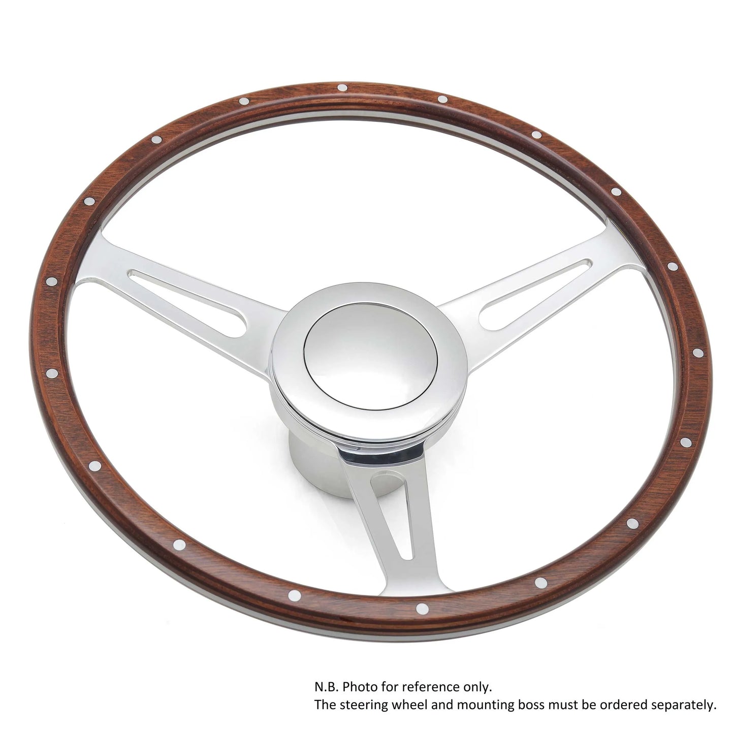 Polished Aluminium Steering Wheel Centre Horn Button Fits 9 Bolt Steering Wheel Large