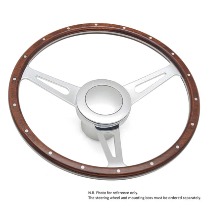 Polished Aluminium Steering Wheel Centre Horn Button Fits 9 Bolt Steering Wheel Large