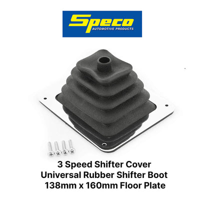 Speco Universal Rubber Gear Shifter Boot Cover 138 x 160mm Chrome Plate