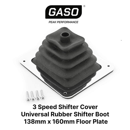 GASO Universal Rubber Gear Shifter Boot Cover 138 x 160mm Chrome Plate