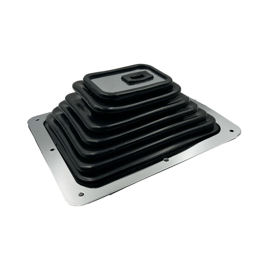 GASO Universal Rubber Gear Shifter Boot Cover 200 x 230mm Chrome Plate
