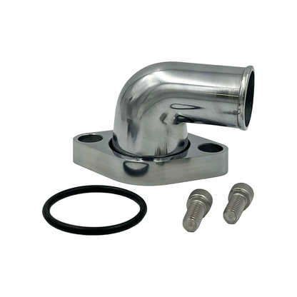 Polished Aluminium 90° Swivel Thermostat Housing & Tridon 82°C Thermostat SBC BBC