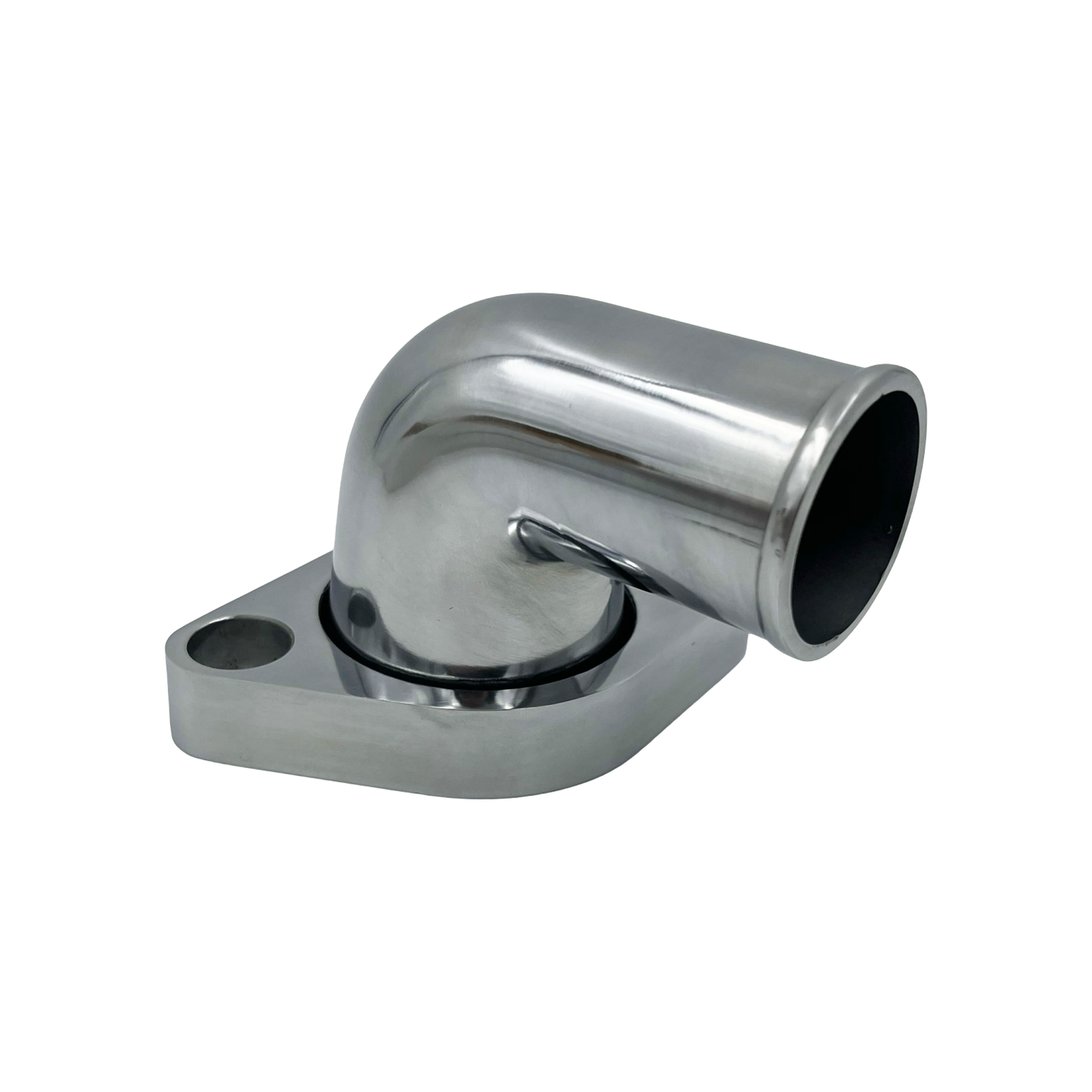 SBC BBC Thermostat Housing Polished Aluminium 90 Degree Swivel Neck