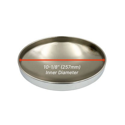 Triple Chrome-Plated Steel Baby Moon Hub Caps, 10-1/8" ID, Complete Set of 4
