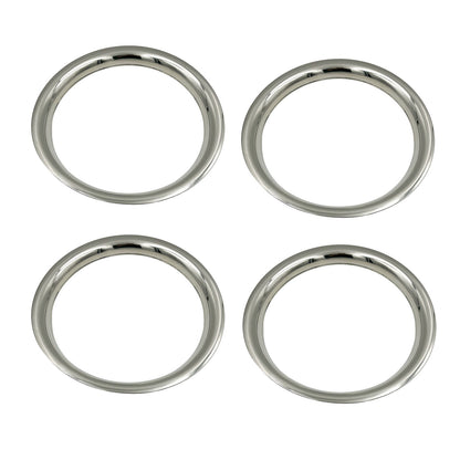 16" Inch Trim Beauty Rings Polished Stainless Steel Universal Fit - Set of 4