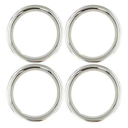 16" Inch Trim Beauty Rings Polished Stainless Steel Universal Fit - Set of 4
