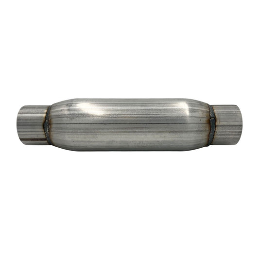 GASO Heavy Duty Hotdog Round Muffler 2-1/2" Inch I.D. IN/OUT 3-1/2" Diam x 10" - Louvered
