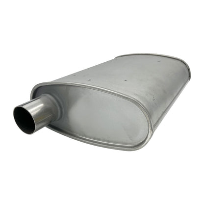GASO Oval Muffler  2" ID Offset/Centre 10" x 4" x 14" - Triple Flow (Glass packed)