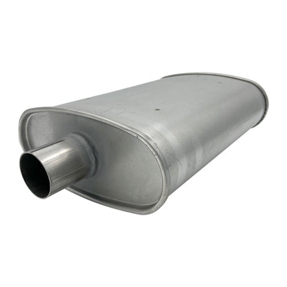 GASO Oval Muffler  2" ID Offset/Centre 10" x 4" x 14" - Triple Flow (Glass packed)