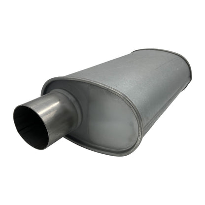 GASO Oval Muffler  3" Inch ID Offset/Centre 9" x 5" x 14" - Straight Through