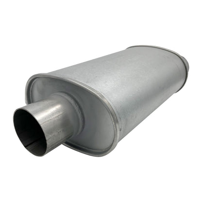 GASO Oval Muffler  3" Inch ID Offset/Centre 9" x 5" x 14" - Straight Through