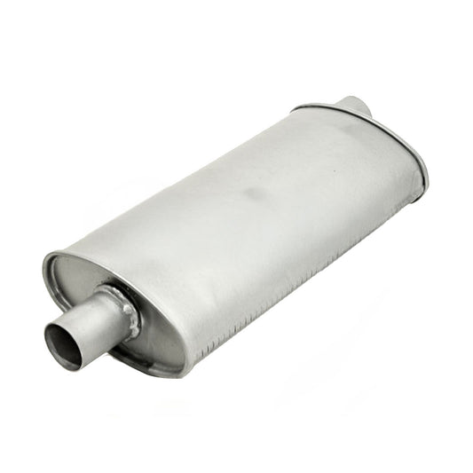 GASO Oval Muffler 2" Inch ID Offset/Centre 8" x 4" x 16" - Straight Through (Glass Packed)