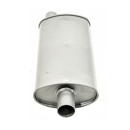 GASO Oval Muffler 2" Inch ID Offset/Centre 8" x 4" x 16" - Straight Through (Glass Packed)