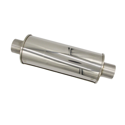 GASO 304 Polished Stainless Steel Hotdog Muffler 2-1/2" Inch ID 5" Diameter x 14" Long