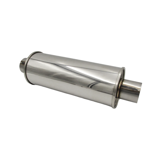GASO 304 Polished Stainless Steel Hotdog Muffler 2-1/2" Inch ID 5" Diameter x 14" Long