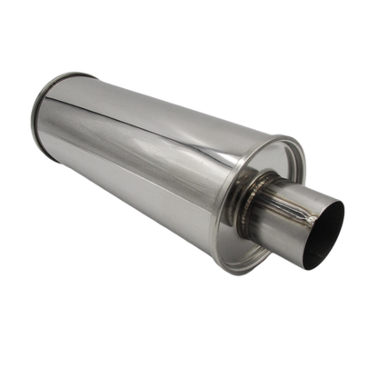 GASO 304 Polished Stainless Steel Hotdog Muffler 2-1/2" Inch ID 5" Diameter x 14" Long