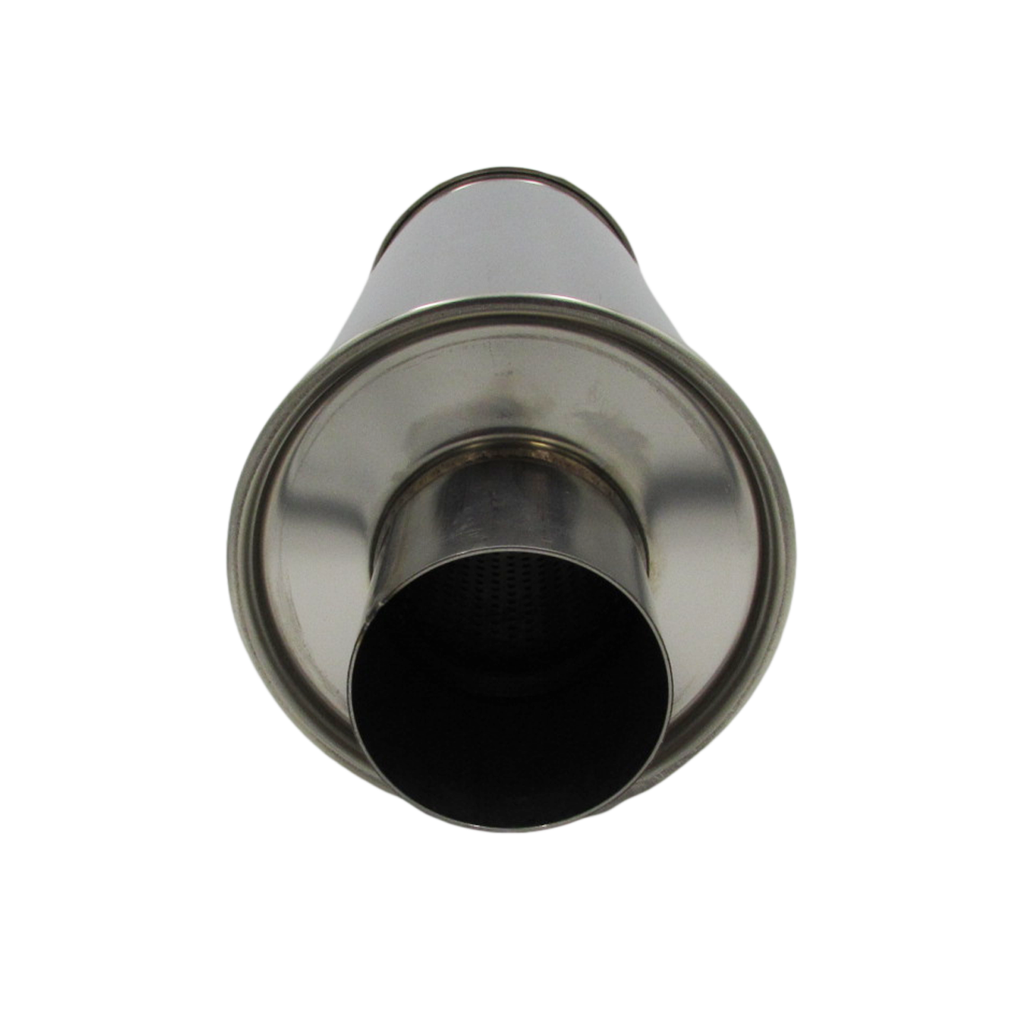 GASO 304 Polished Stainless Steel Hotdog Muffler 2-1/2" Inch ID 5" Diameter x 14" Long