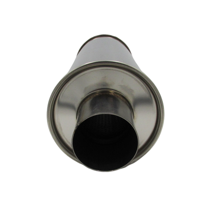 GASO 304 Polished Stainless Steel Hotdog Muffler 2-1/2" Inch ID 5" Diameter x 14" Long