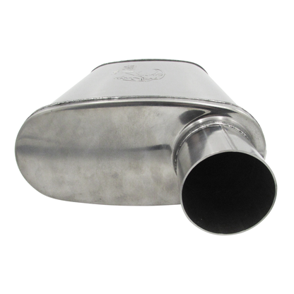 High-Performance 2.5" Competition Muffler Offset/Offset Polished Stainless Steel