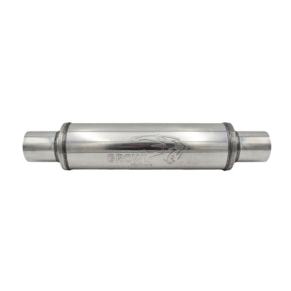 2.5" Inch Round Muffler 409 Stainless Steel 4" Diameter 14" Long - Polished