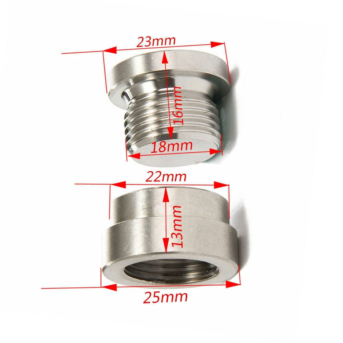 18mm O2 Oxygen Sensor Boss Bung and Plug, M18 x 1.5 Thread, Weld-On Universal Fit