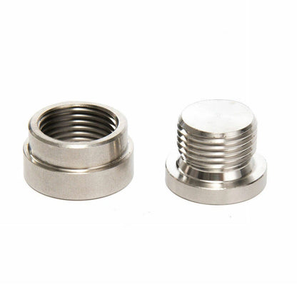 18mm O2 Oxygen Sensor Boss Bung and Plug, M18 x 1.5 Thread, Weld-On Universal Fit