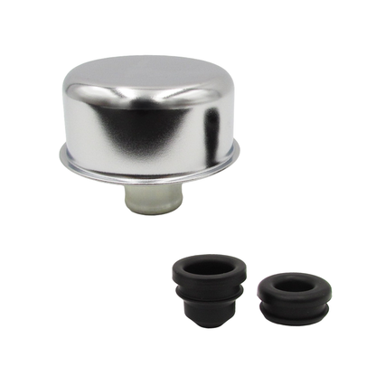 Chrome Breather Cap & Grommet Set - Suits Valve Cover / Rocker Cover Filler Holes