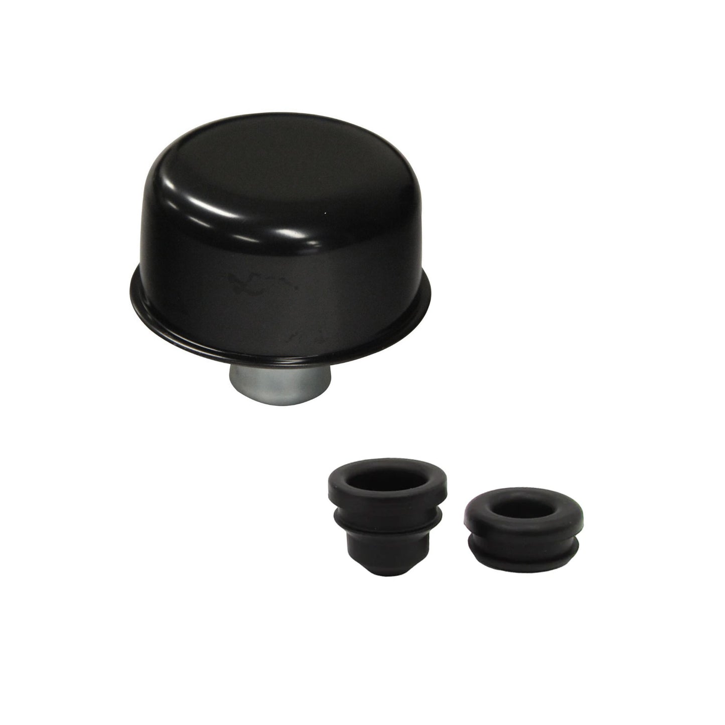 Black Breather Cap & Grommet Set - Suits 1.25" Valve Cover / Rocker Cover Filler Holes