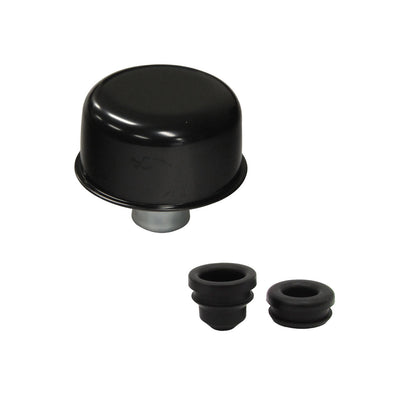 Black Breather Cap & Grommet Set - Suits 1.25" Valve Cover / Rocker Cover Filler Holes