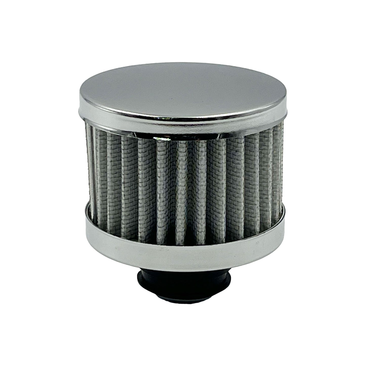 Chrome Valve Cover Breather Open Element - Push On Style