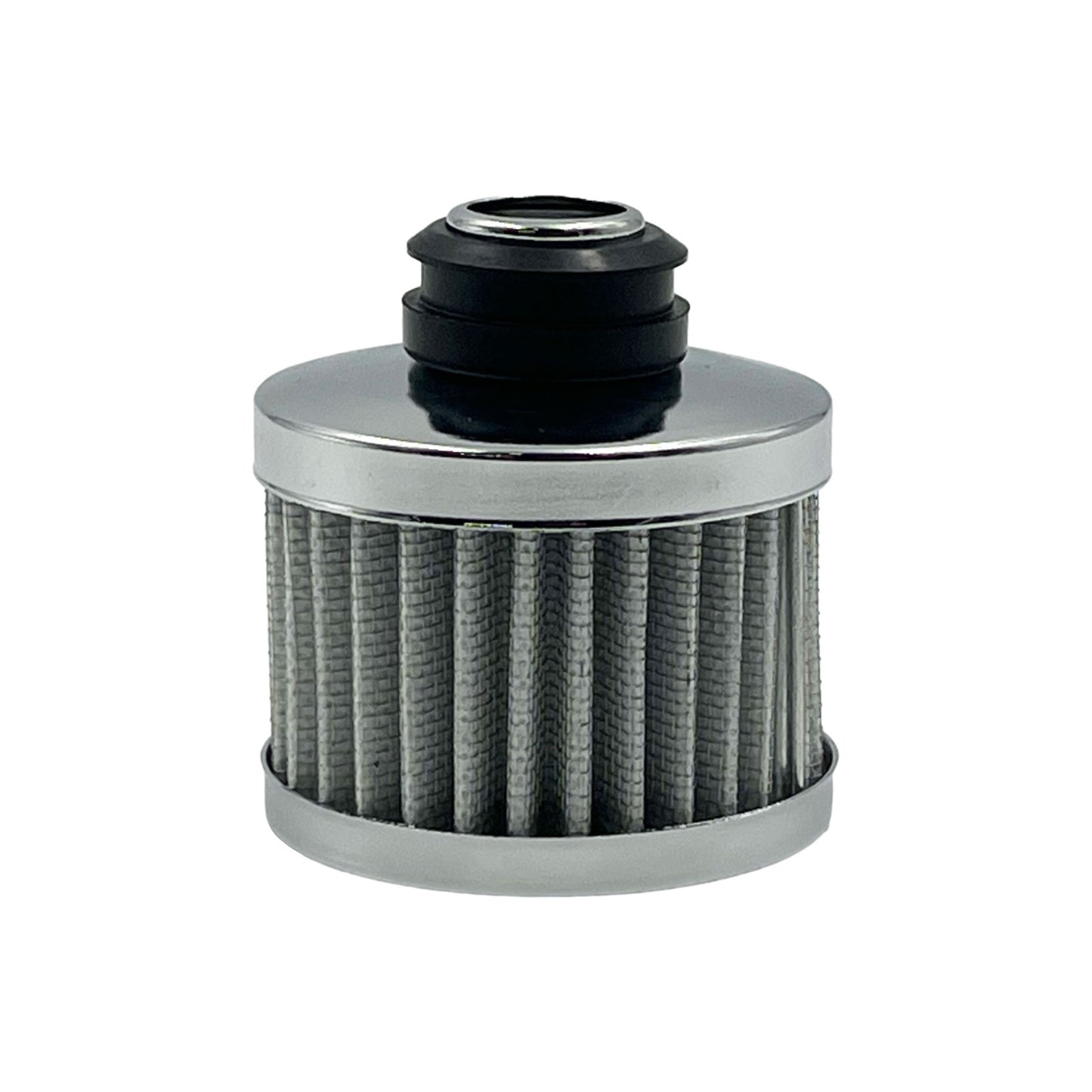 Chrome Valve Cover Breather Open Element - Push On Style