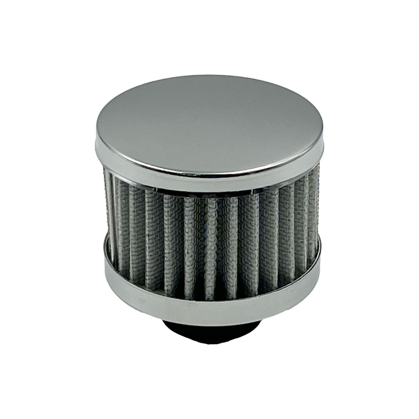 Chrome Valve Cover Breather Open Element - Push On Style