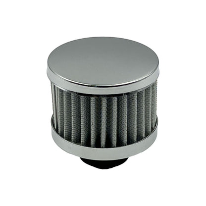 Chrome Valve Cover Breather Open Element - Push On Style