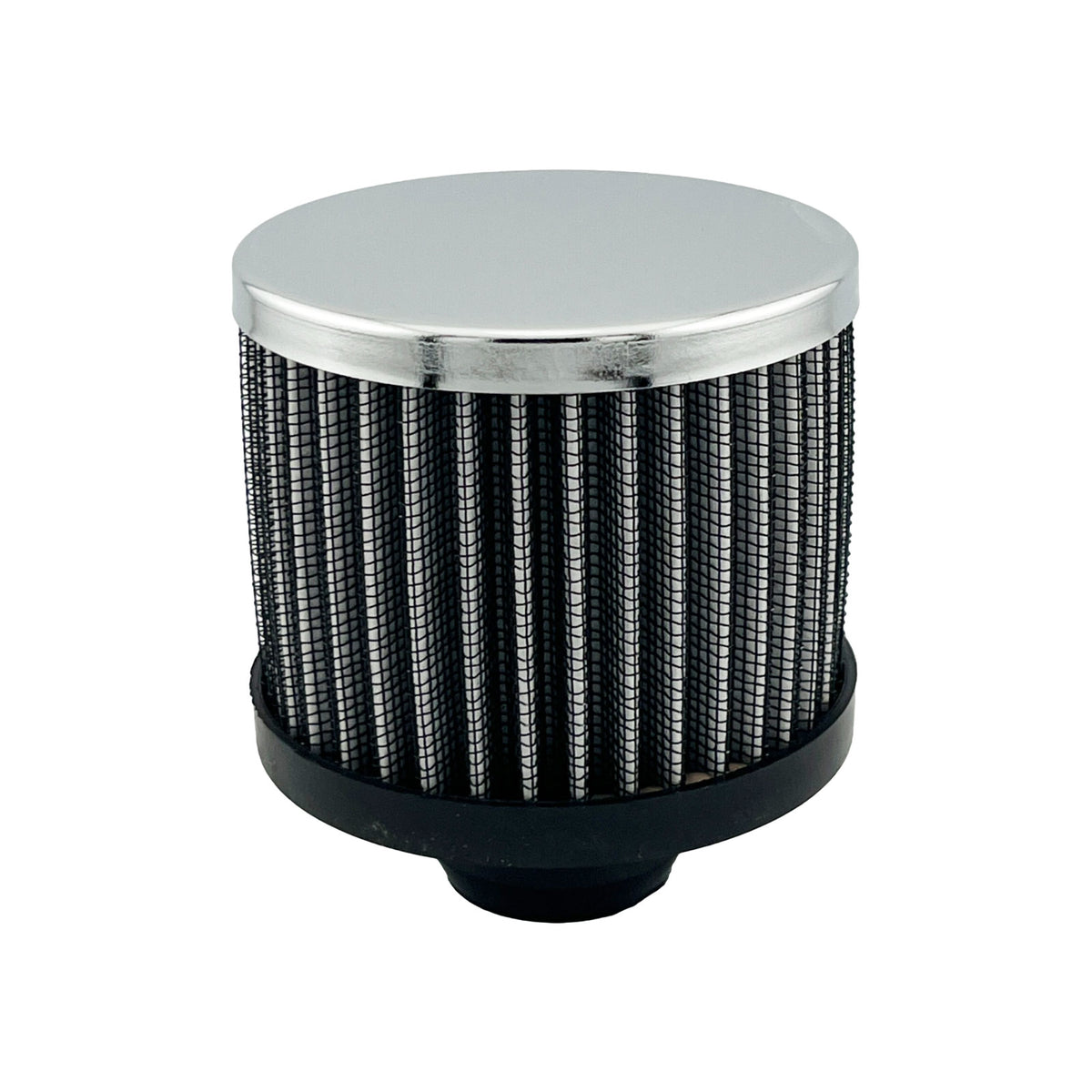 Chrome Valve Cover Breather Open Element - Push On Style 1-1/4" Rocker Cover Holes