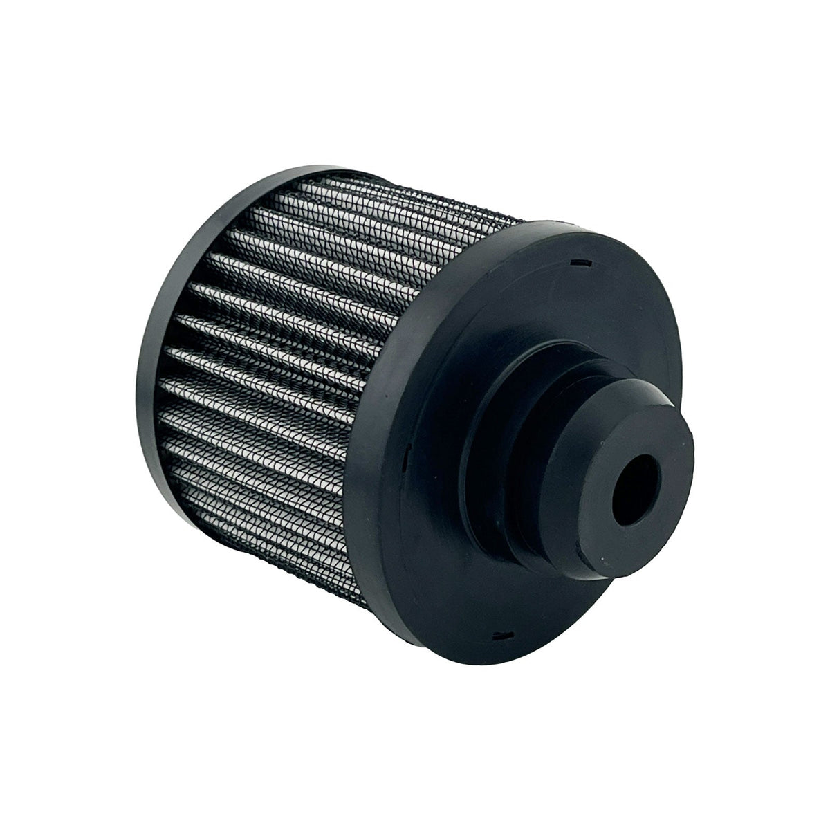 Black valve cover breather 2.5 inch open element - detail