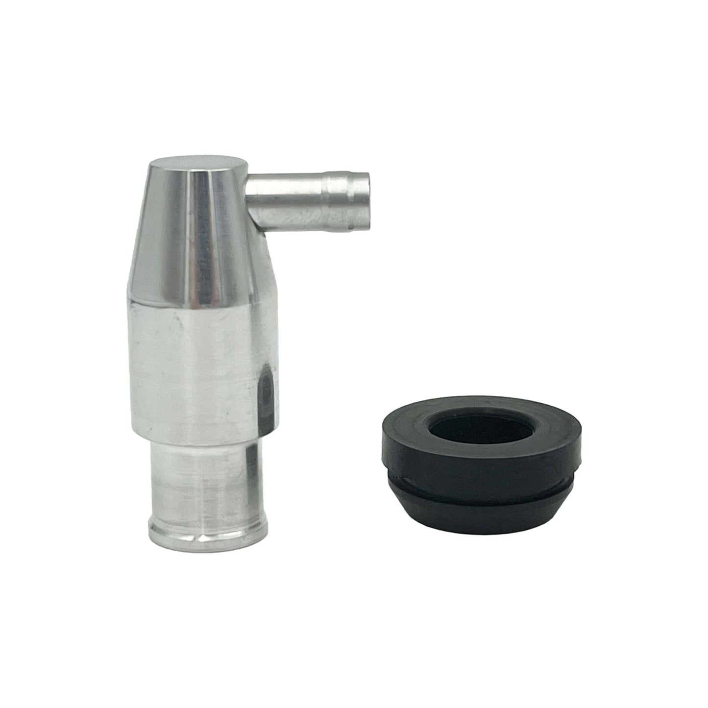 Billet Aluminium PCV Valve 3/8" Barb + Grommet Suits 1-1/4" Cover Hole