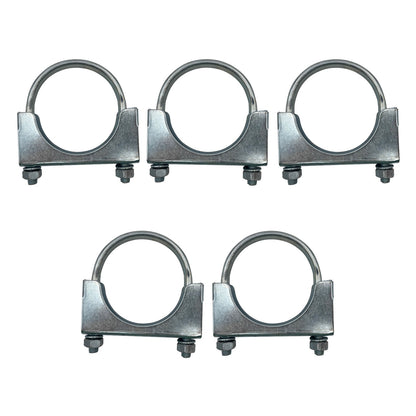 5 Pack of 3 Inch Exhaust Pipe & Muffler U Clamps - 3-1/8 Inch (79mm) Span, Zinc Plated with Flange Nuts