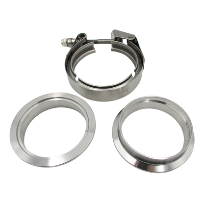 3" (76mm) Quick Release Exhaust V Band Turbo Clamp Flange Kit - 304 Stainless Steel