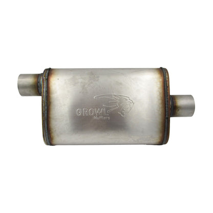 2.5" Performance Muffler 10x4x14 Oval 409 Stainless Steel Offset/Centre