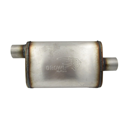 2.5" Performance Muffler 10x4x14 Oval 409 Stainless Steel Offset/Centre